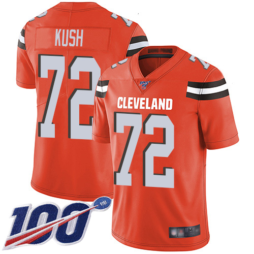 Cleveland Browns Eric Kush Men Orange Limited Jersey 72 NFL Football Alternate 100th Season Vapor Untouchable